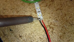 Soldering cable to LED tape