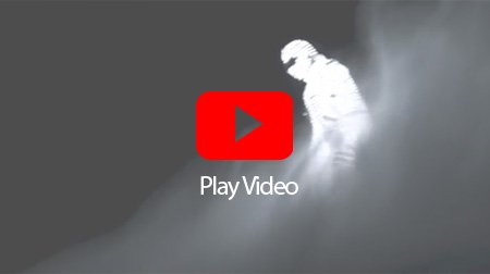 Snowboarder in an LED enveloped suit 