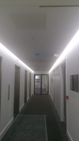 Corridor lit up with 9.6w 3528 cool white LED Tape