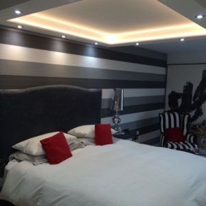 bedroom with 5-watt warm white LEDs