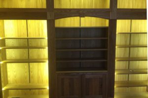 Warwickshire home - bookcase unstocked