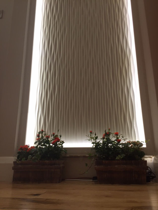 LEDs highlighting frosted glass