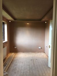 The bedroom stripped, ready for refurbishment