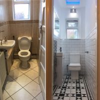 Cloakroom - before and after