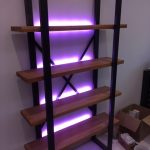 RGBW LEDs on the back-face of shelving rack - set to violet