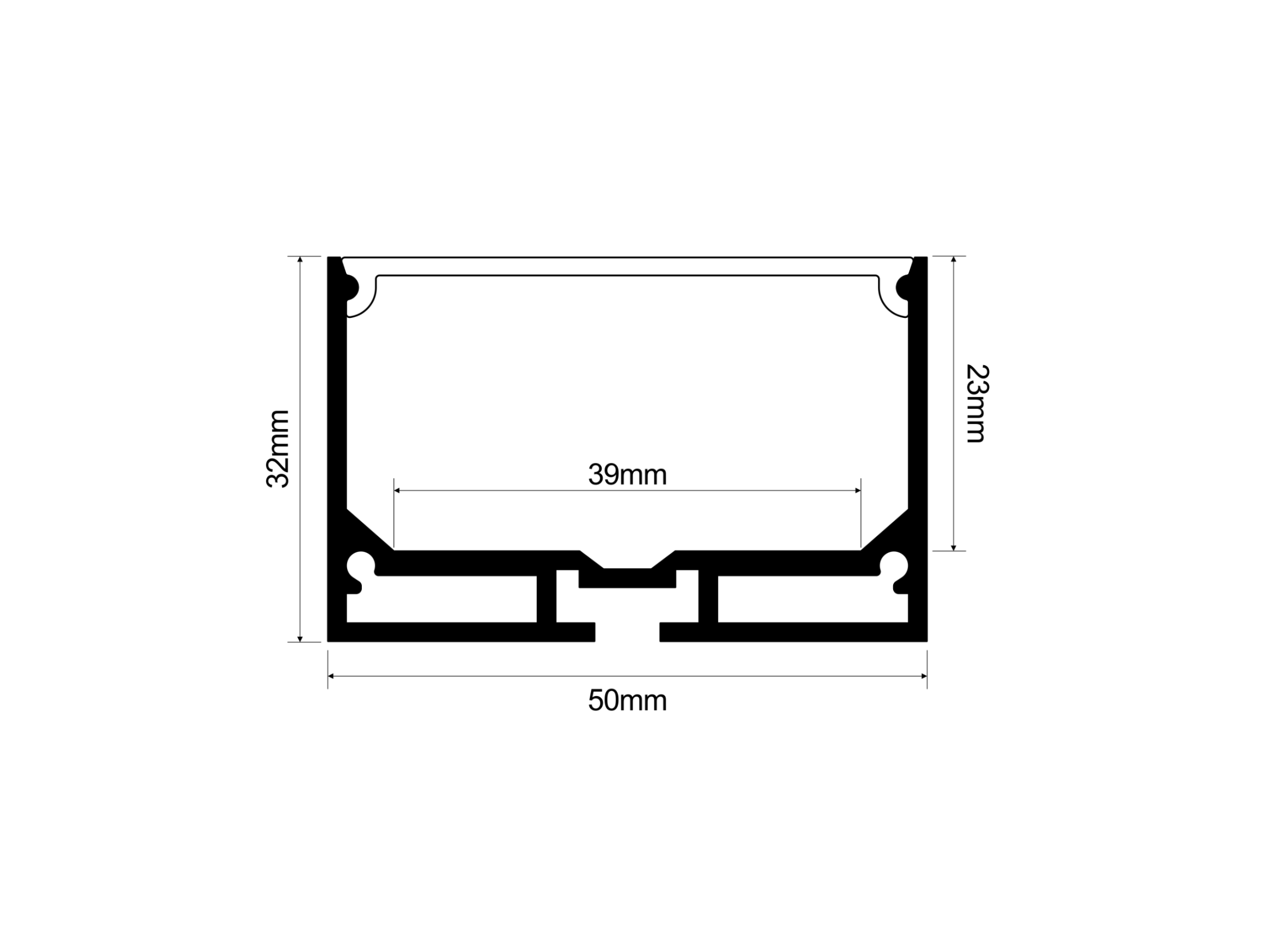 Large Wall Mounted | 50mm x 32mm | LED Linear Light - Image 6
