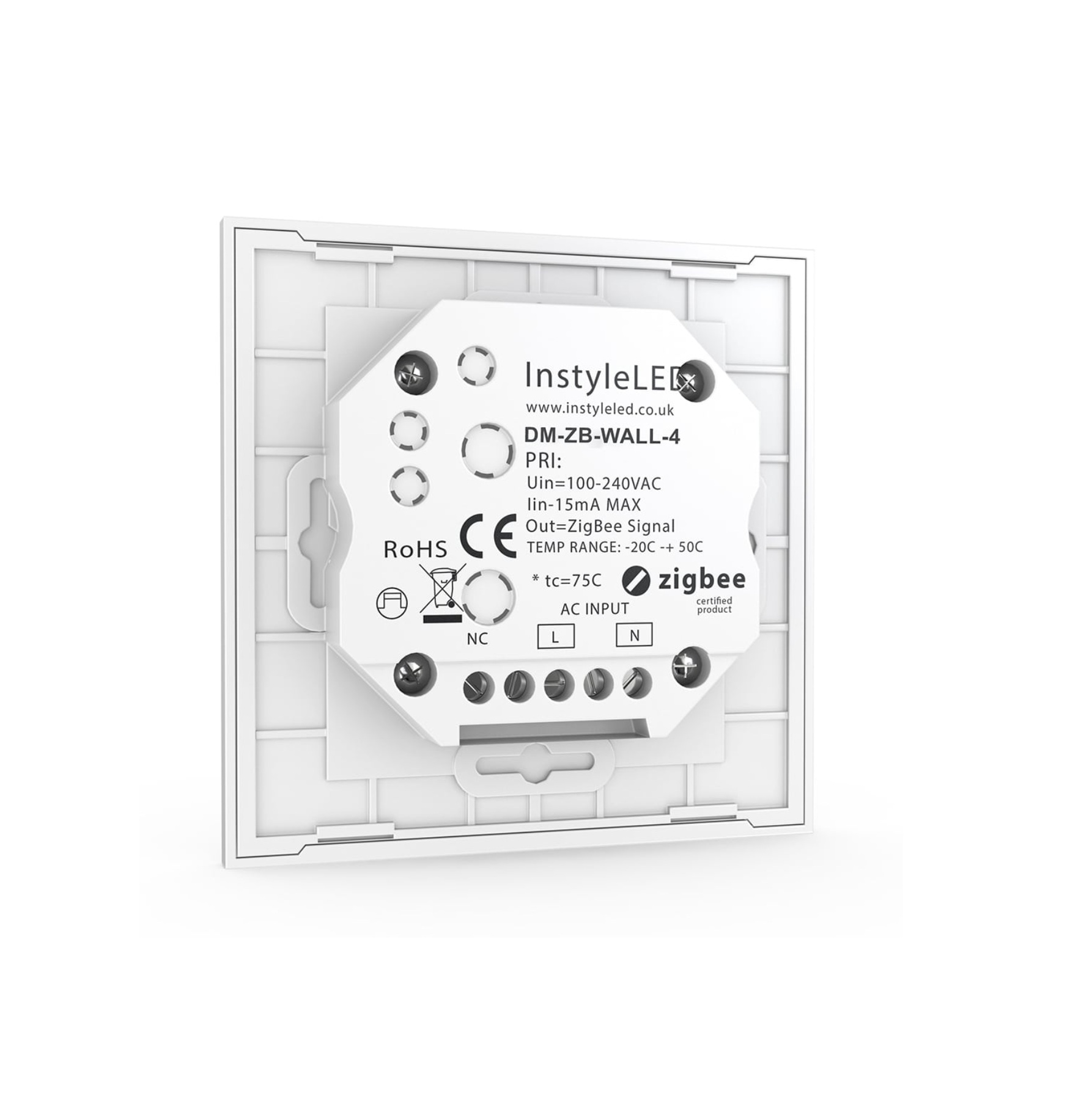 4 Zone | Zigbee | Single Colour | Wall Plate Controller - Image 2