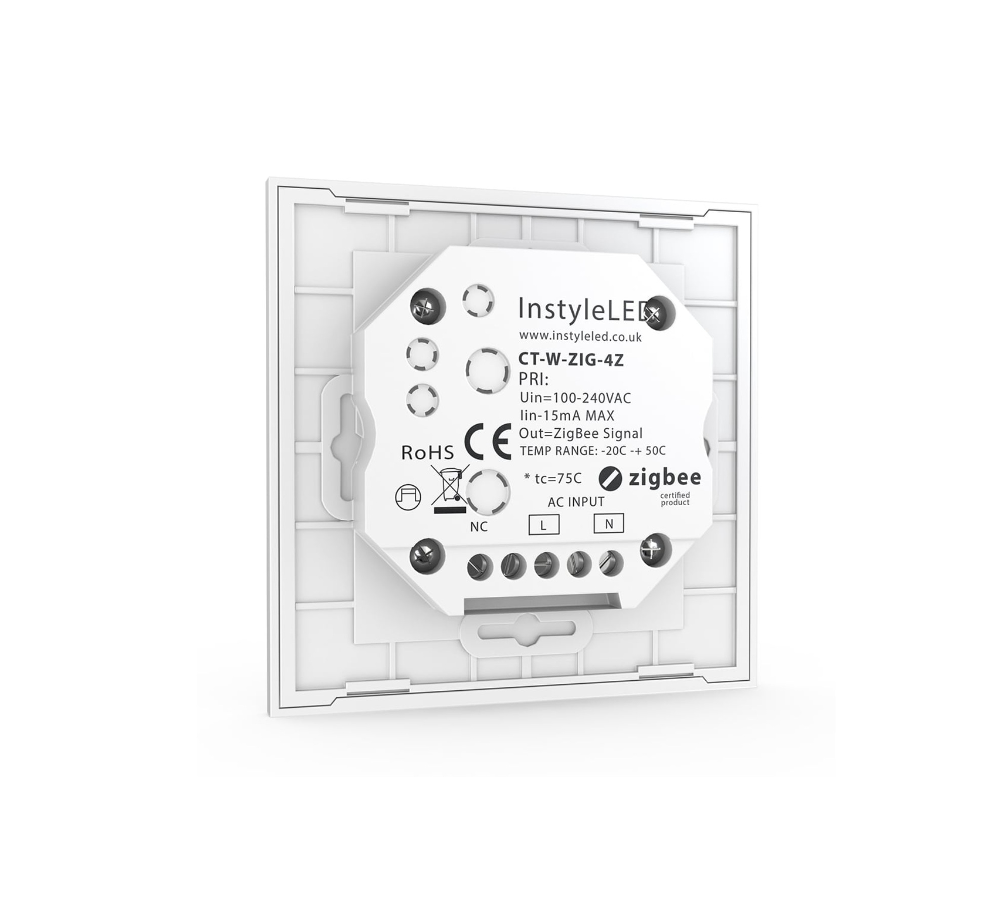 4 Zone | Zigbee | RGB/W | Wall Plate Controller (White) - Image 2