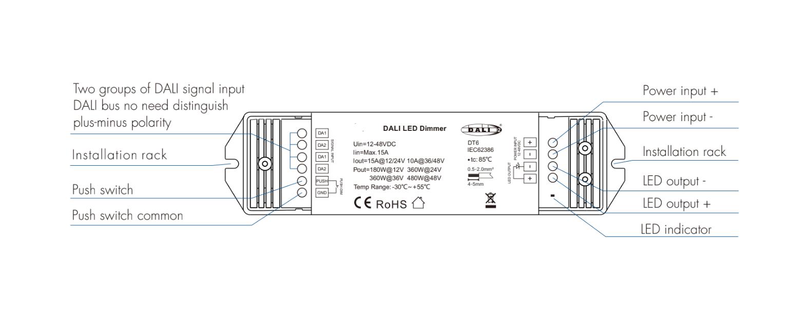 1 Chanel | 15A | DALI 2 | LED Dimmable Decoder - Image 3