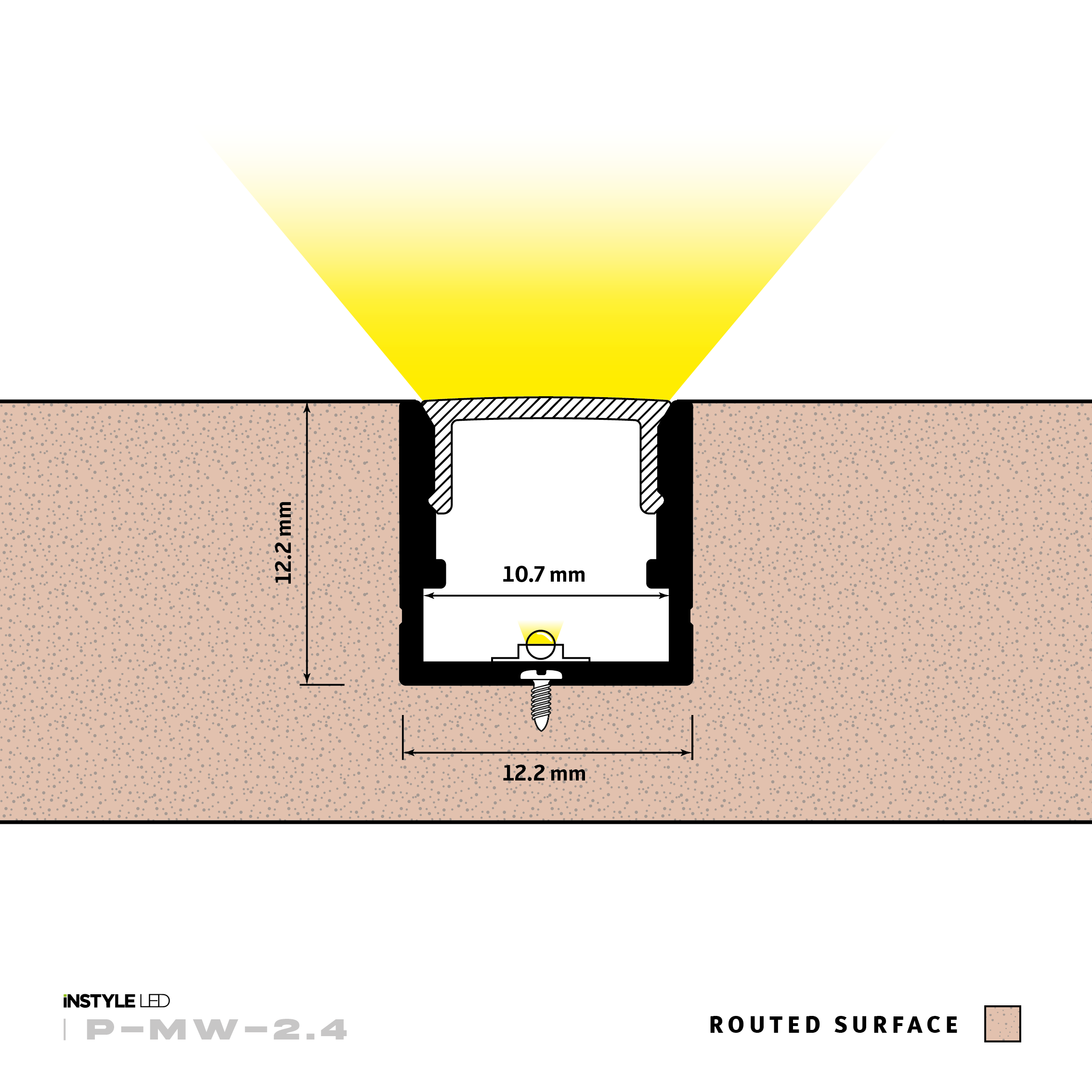 Acoustic/Slat Wall LED Profile (2.4m) (Black) - Image 3
