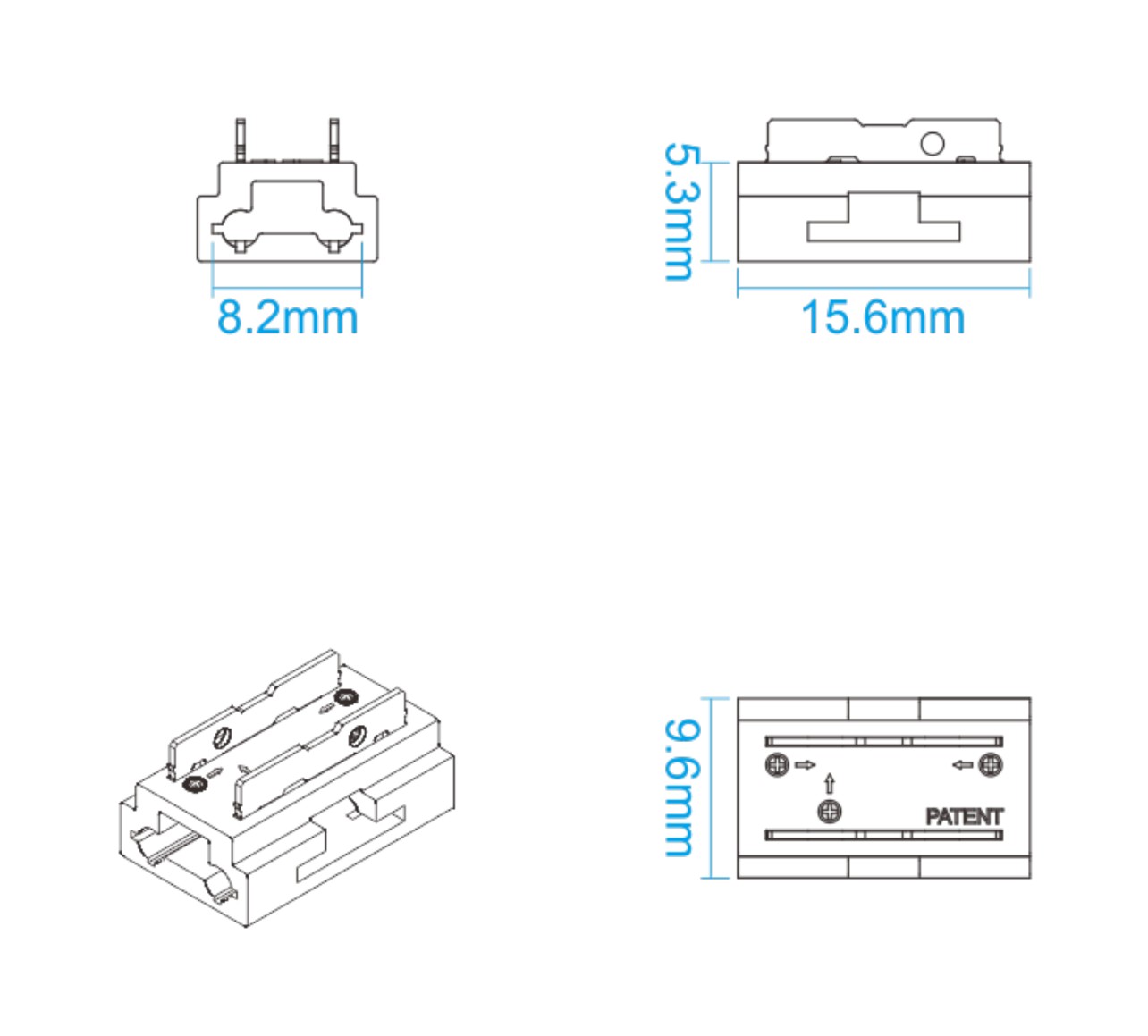 Crystal - Solderless - Full LED Strip Connector - 2 Pin - 8mm - Image 2