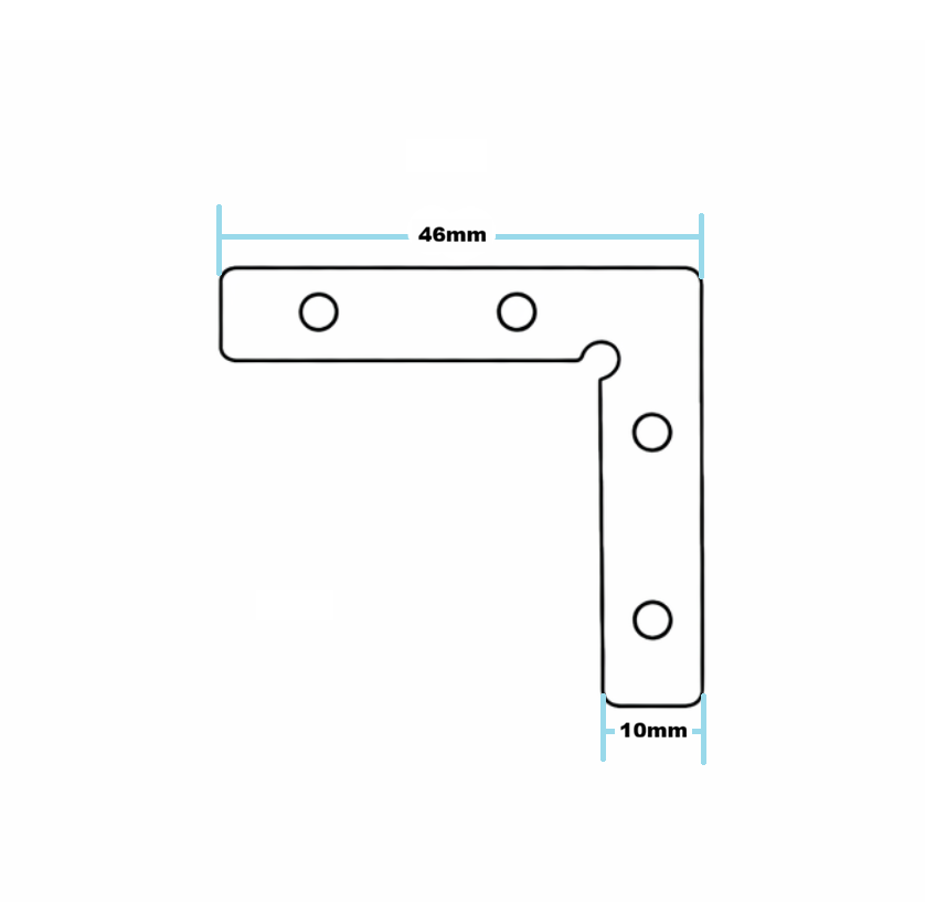 LED Profile - Flat 90° connector with 4 screws - Image 2