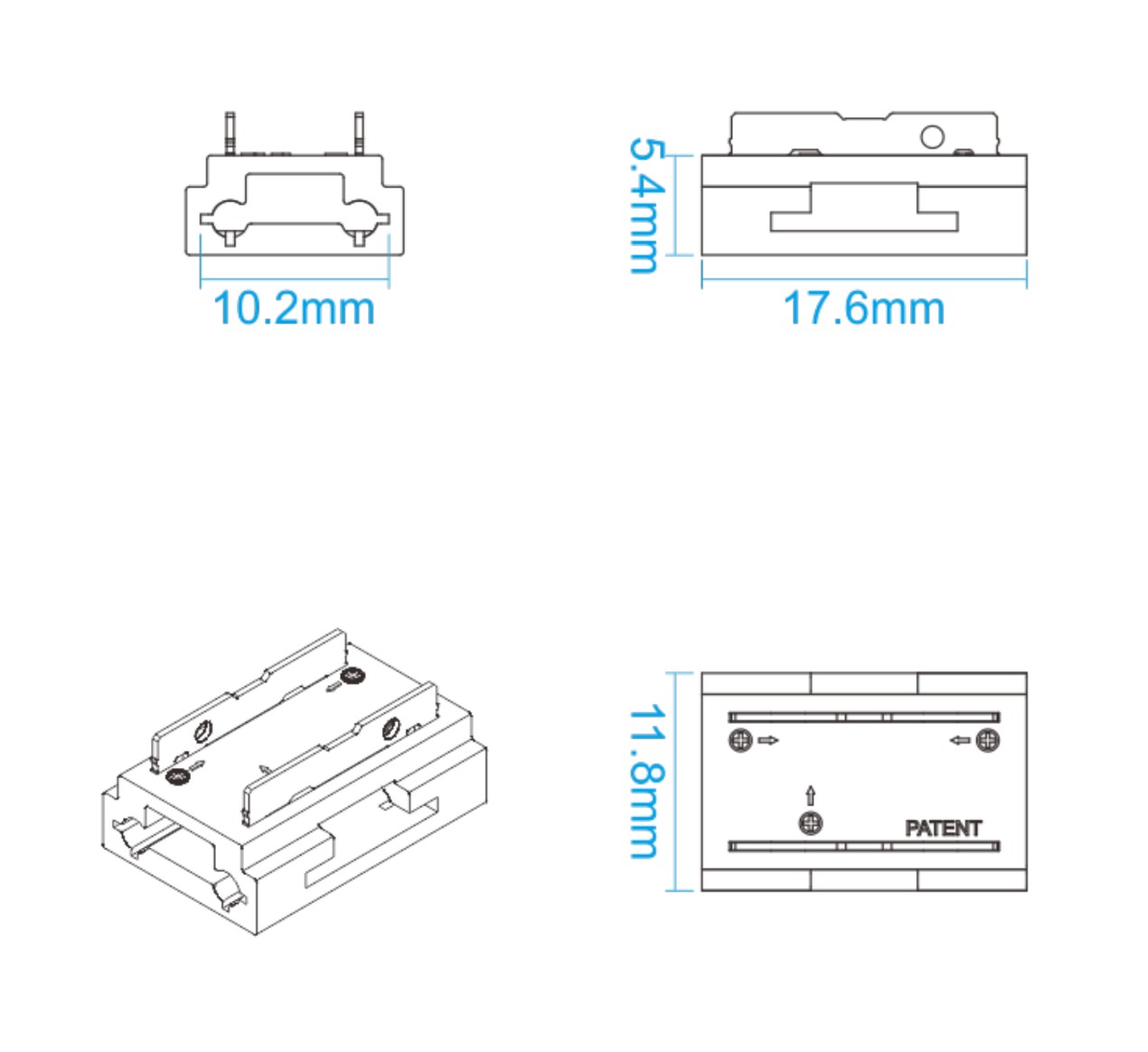 Crystal - Solderless - Full LED Strip Connector - 2 Pin - 10mm - Image 3
