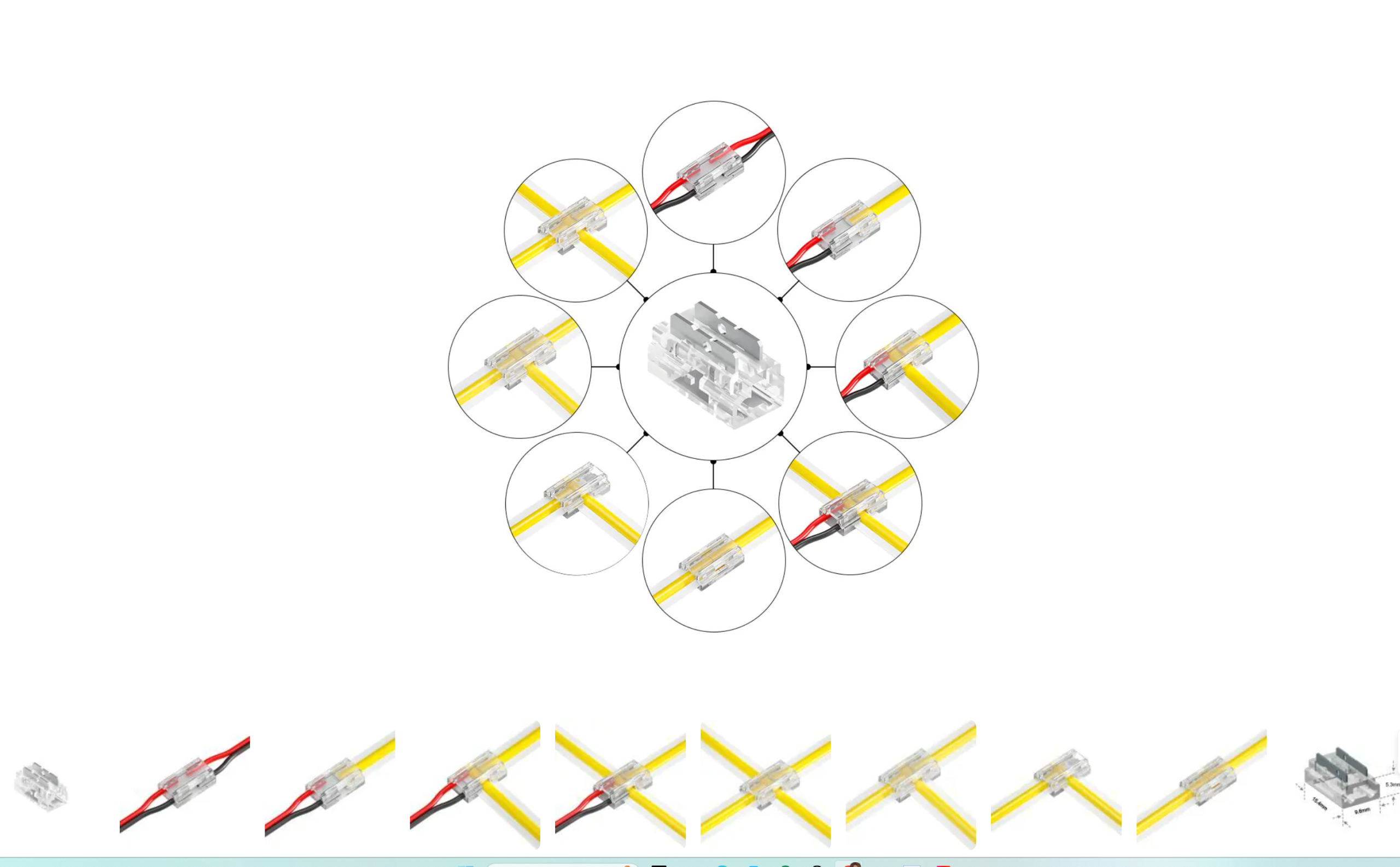 Crystal - Solderless - Full LED Strip Connector - 2 Pin - 10mm - Image 4