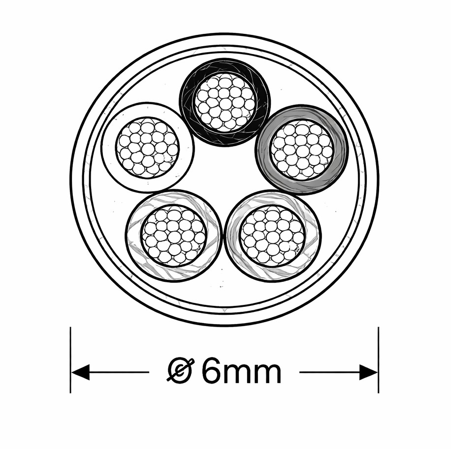 5 Core - 0.5mm² - White - Low Voltage Cable - 9A (RGBW) - Image 2