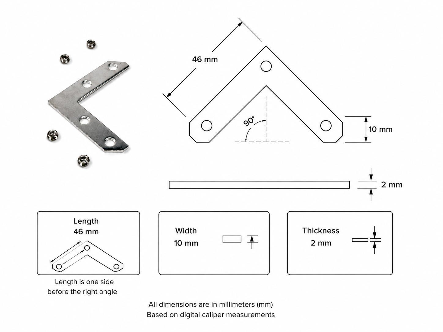 LED Profile - Flat 90° connector with 4 screws - Image 5