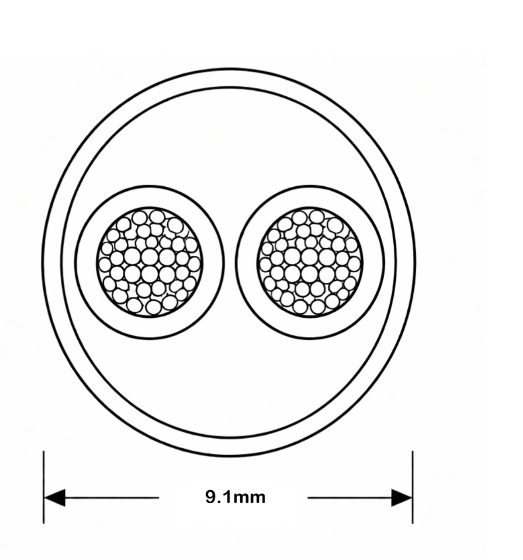 2 Core - 2.5mm² - Black - Low Voltage Cable - 24A - Image 2