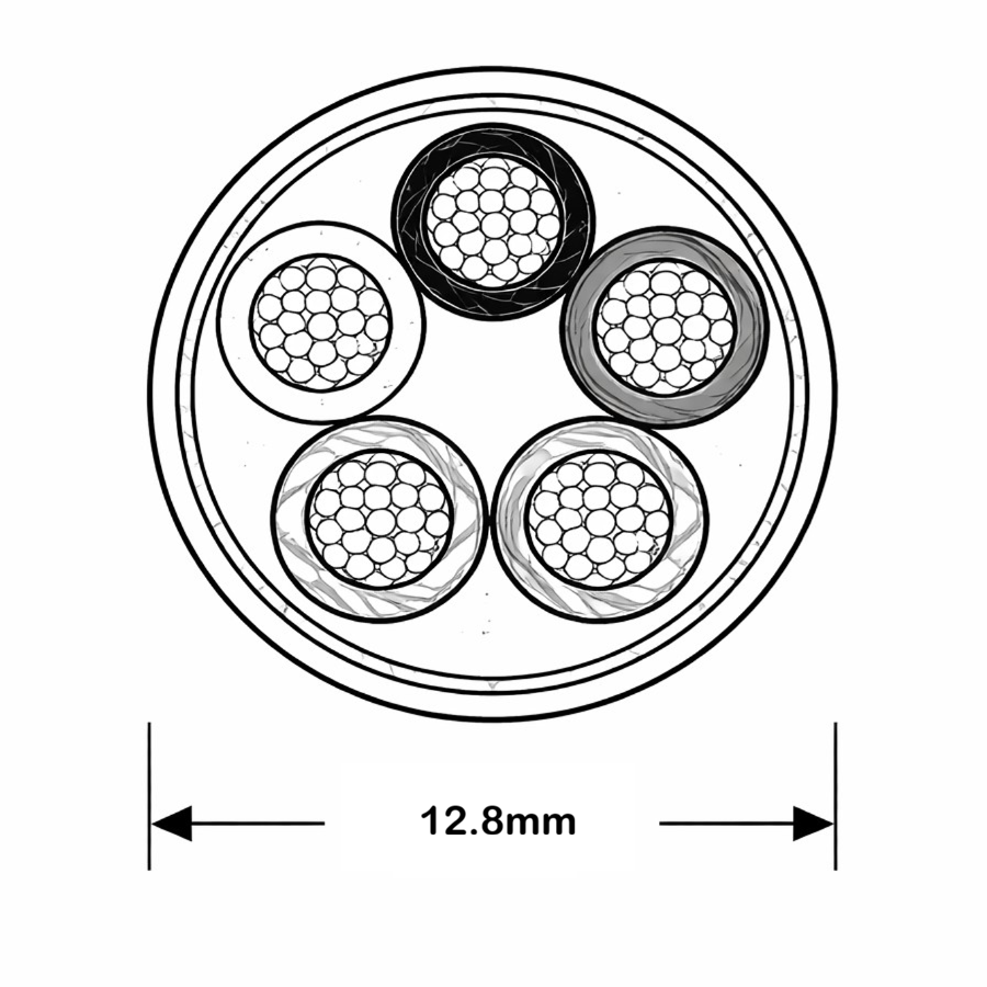 5 Core - 2.5mm² - Black - Low Voltage Cable - 24A (RGBW) - Image 2