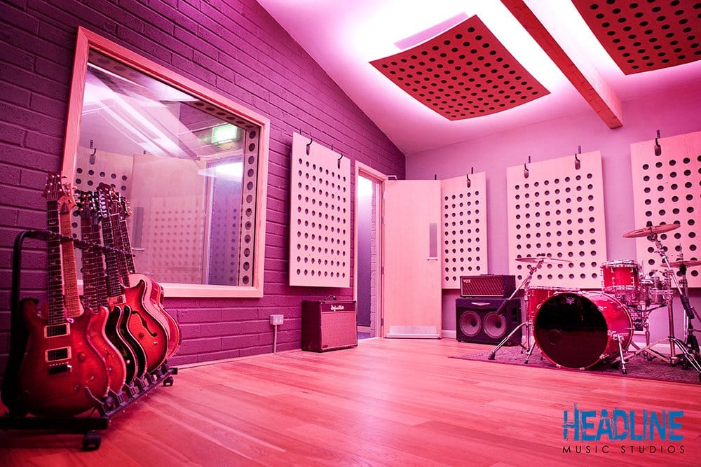 Headline studios with Instyle LED Tape showing drums and guitars