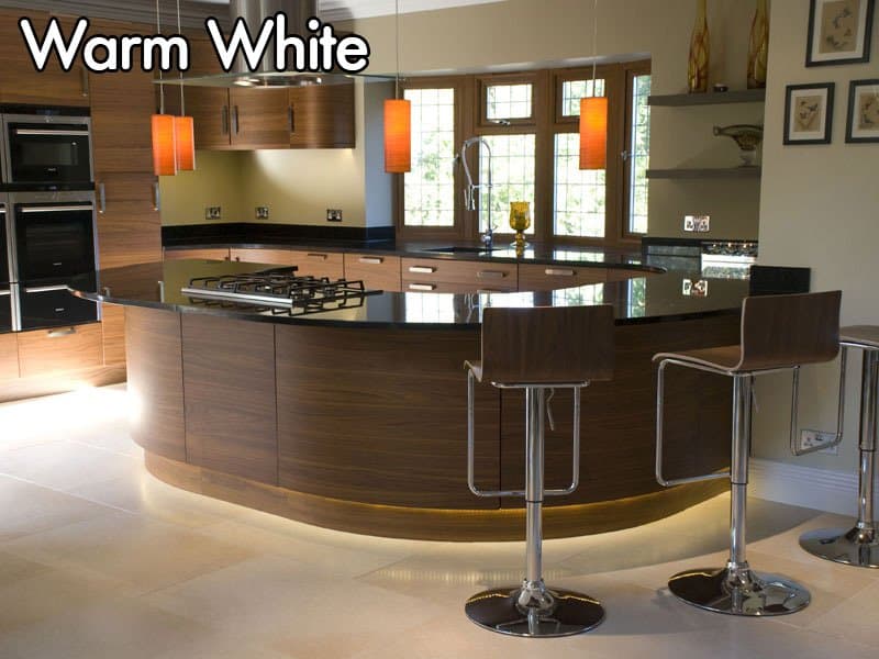 Warm white LED Tape used in kitchen
