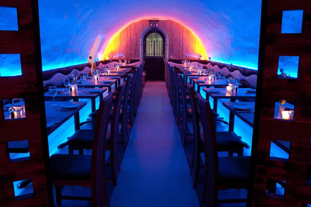 La Perla Spanish Restaurant using Instyle LED Tape showing blue