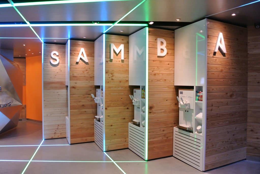 Inside of Samba Swirls London using Instyle LED Tape Green