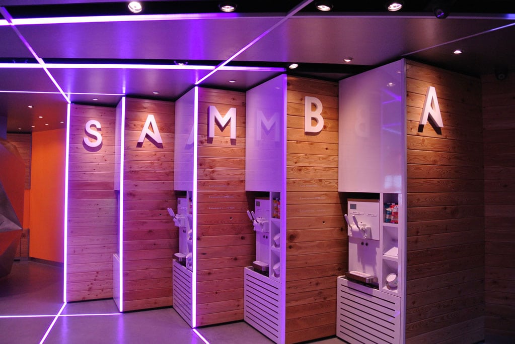 Inside of Samba Swirls London using Instyle LED Tape Purple