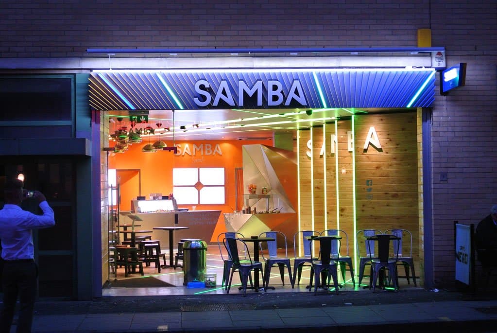 Outside of Samba Swirls London using Instyle LED Tape