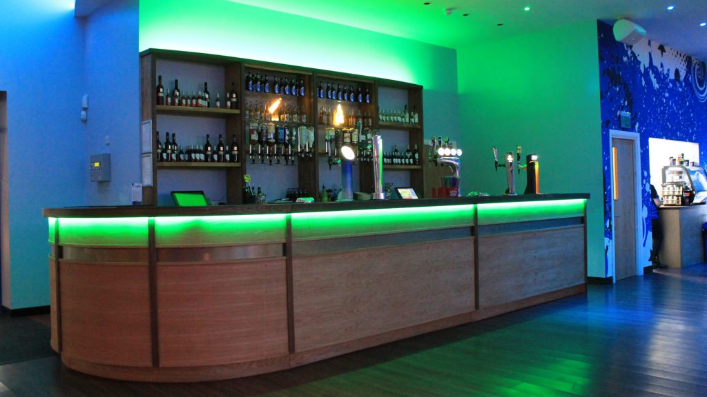 Rogue Bowling Alley Bar with LED Tape in green