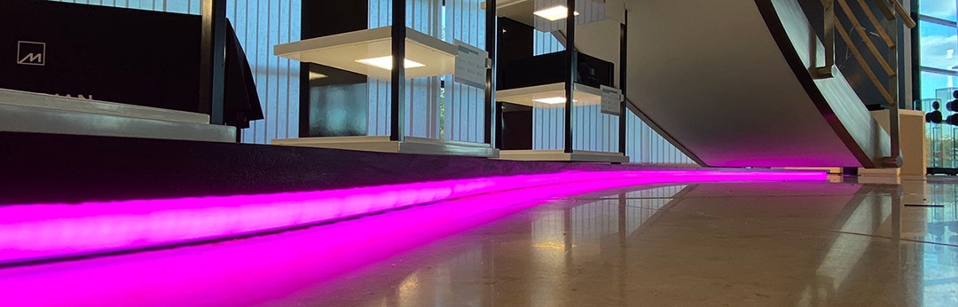 COB LED Tape used in step in pink