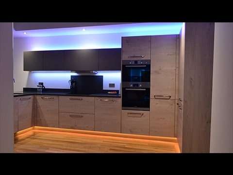 Kitchen with colour-change LEDs