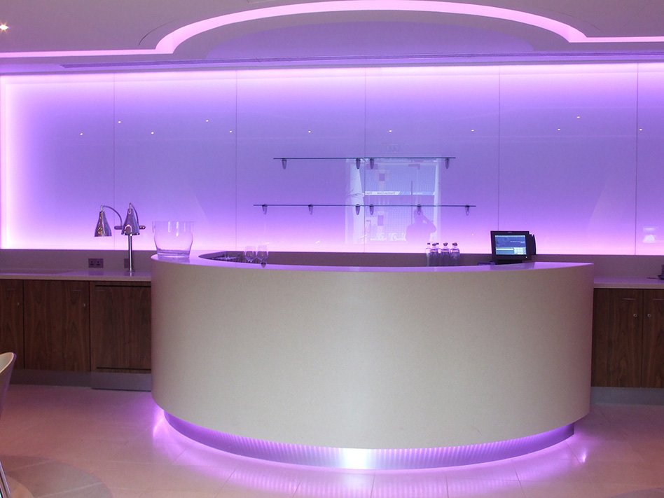 Instyle LED installed LED Tape in Manchester city fc reception- purple