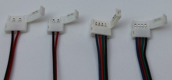 Flexible connectors for LED strip lighting